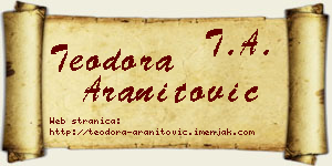 Teodora Aranitović vizit kartica